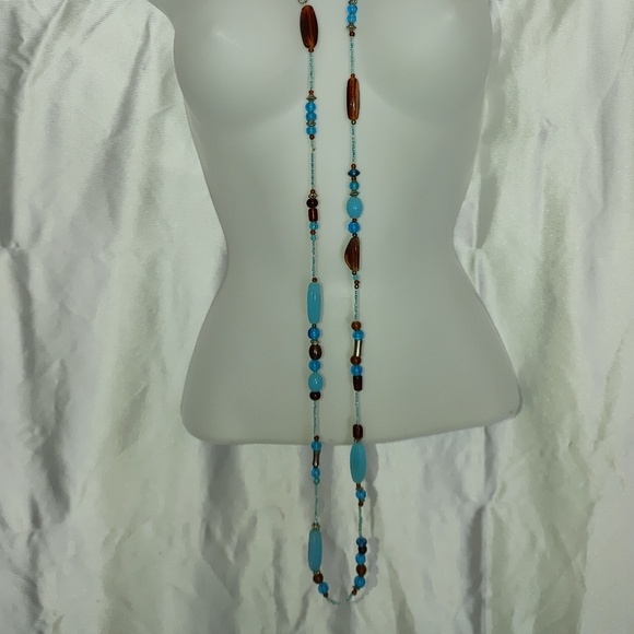 Pretty boho beaded long necklace 53" - Picture 5 of 7